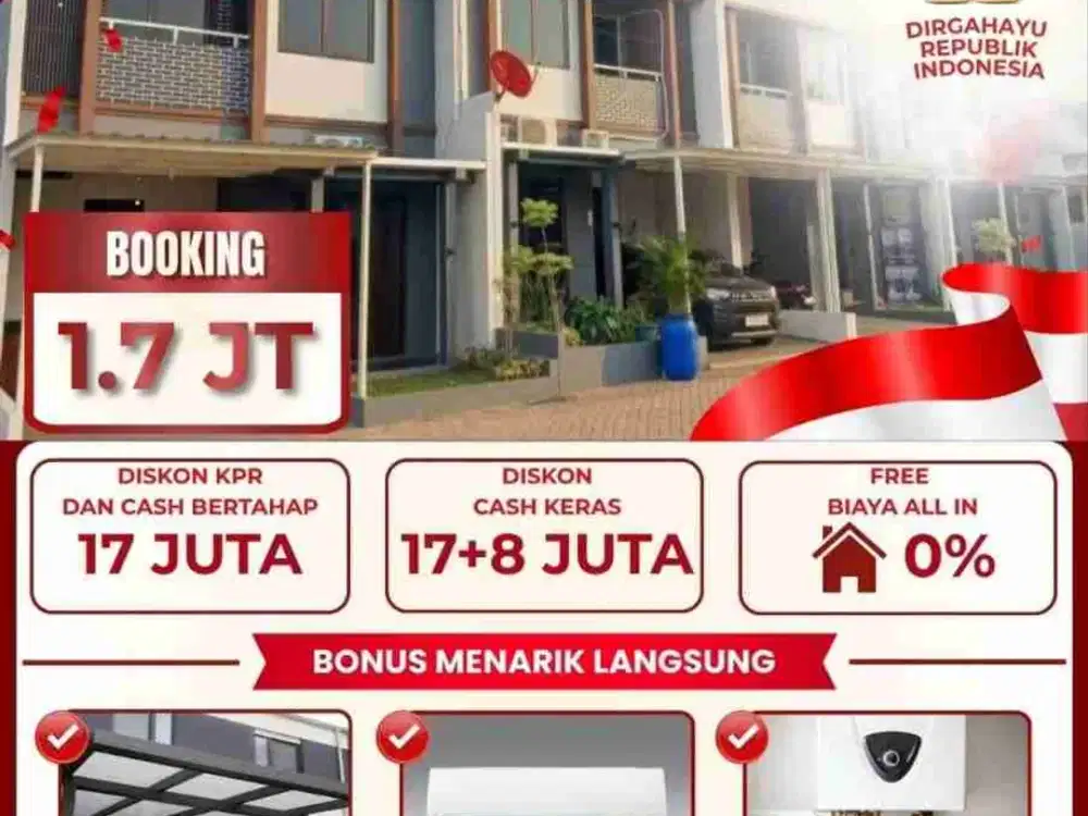 Rumah Siap Huni 2 Lantai Di radar auri cibubur dekat 2 Tol cibubur dan Lrt Harjamukti
