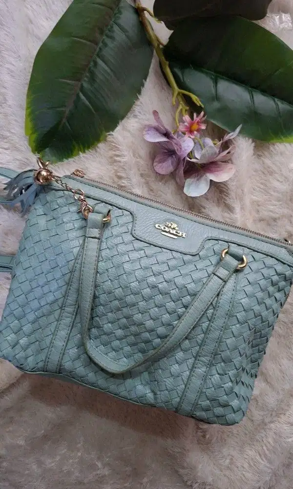 Tas Selempang / Handbag Wanita - Model Anyam (Warna Toska / Hijau Mint