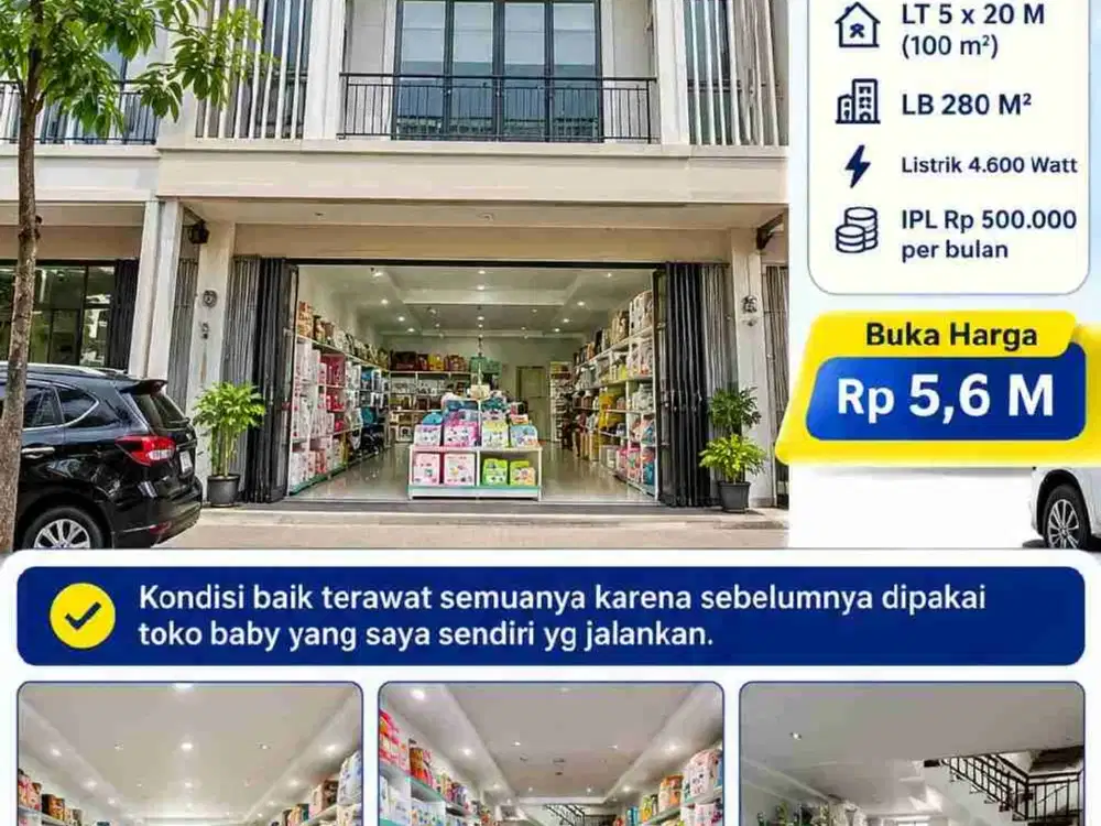 DIJUAL CEPAT  RUKO 3 LANTAI LOKASI STRATEGIS ,AREA KOMERSIL,GADING SERPONG