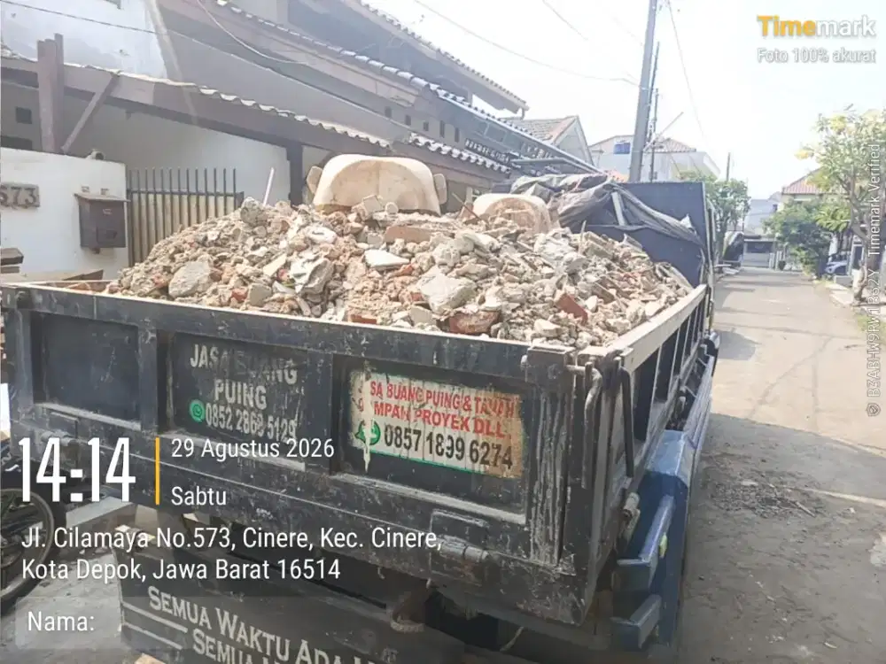 Jasa buang puing dan angkutan sampah