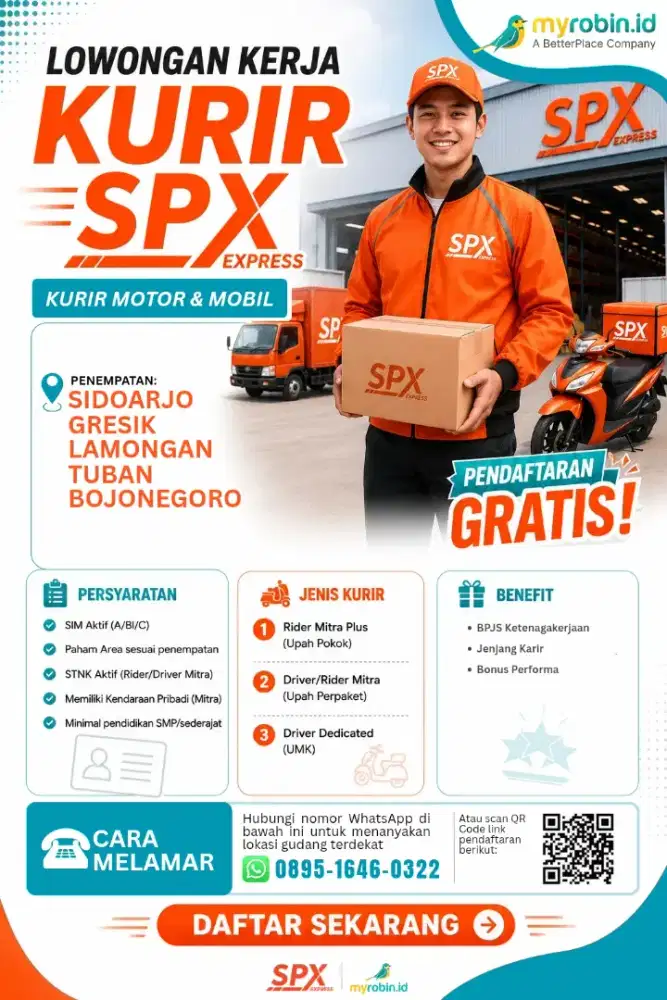 LOKER KURIR MOTOR SPX EXPRES ALL AREA JATIM