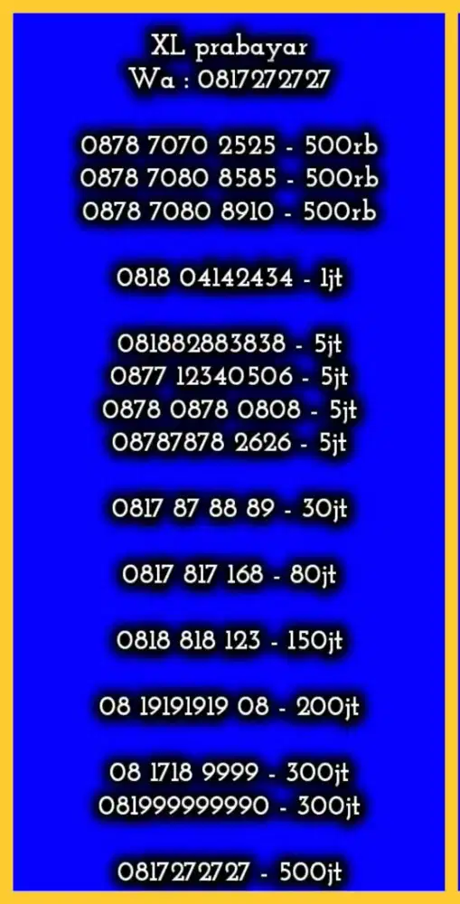 NOMOR CANTIK KOLEKSI XL