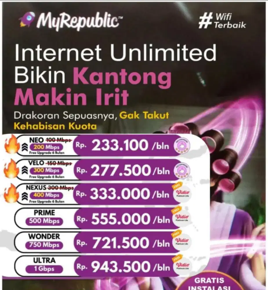 Pademangan Jakarta Utara Promo Internet Myrepublic wifi myrepublic