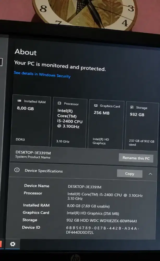 pc core i5 gen 2 full set