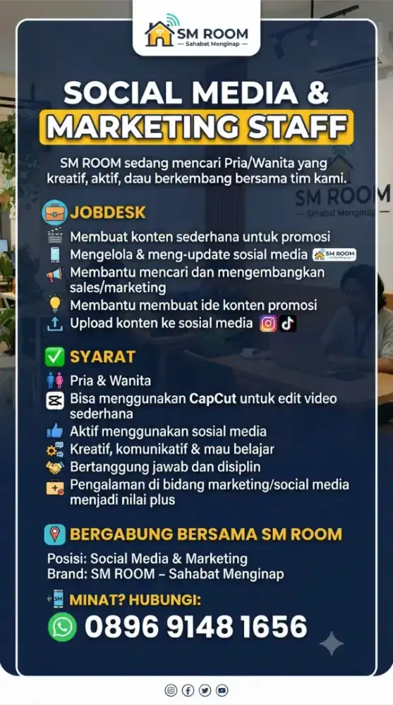 Lowongan Kerja Sosial Media dan marketing