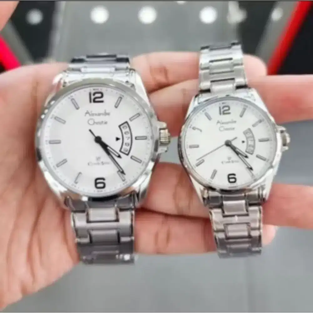 Jam tangan couple Alexandre Christie original ac8684 silver