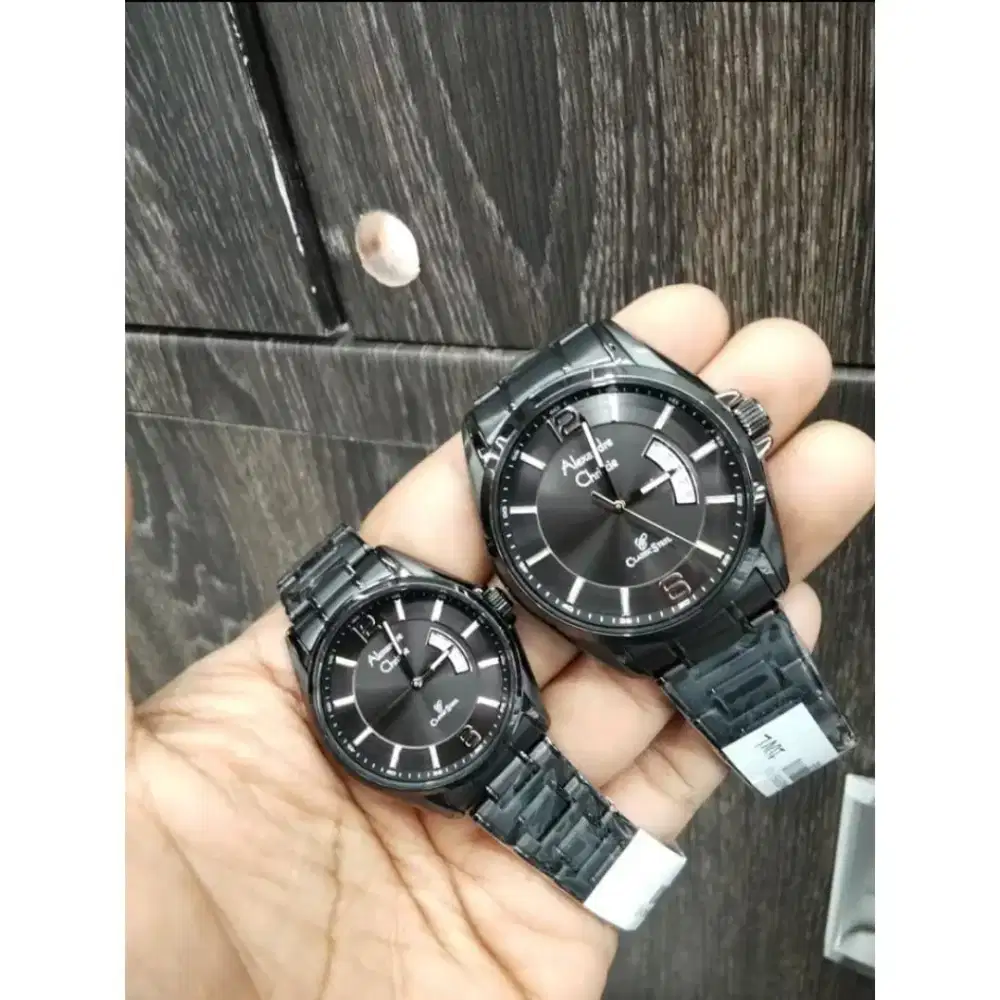 Jam tangan couple Alexandre Christie original ac 8684 Black