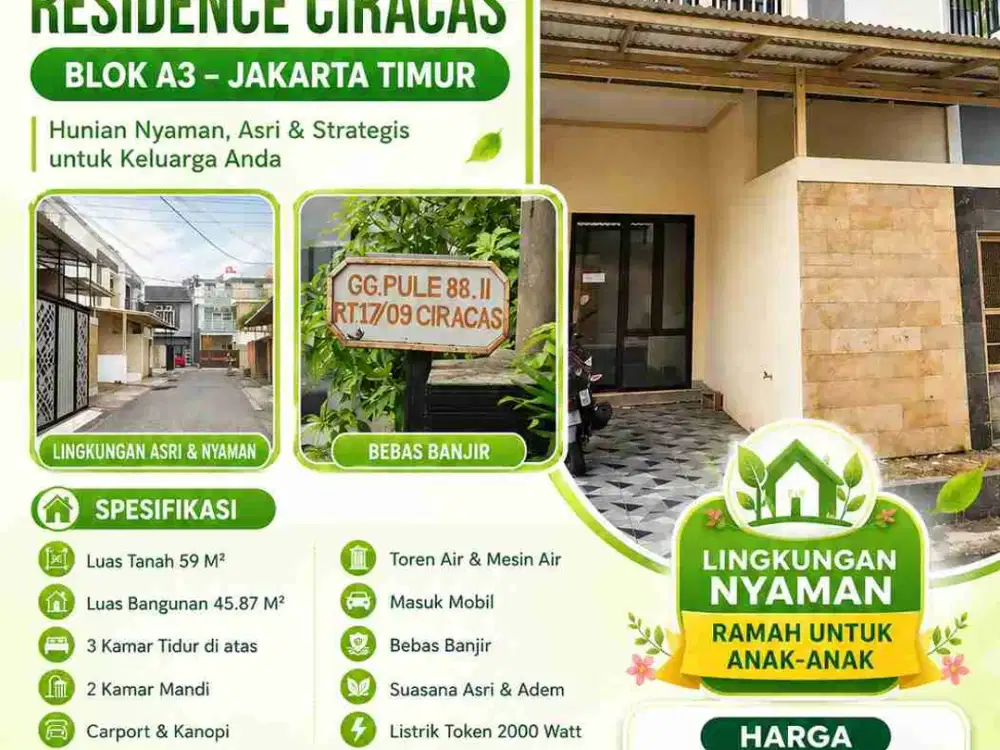 Dijual Rumah Bougenville Residence Ciracas