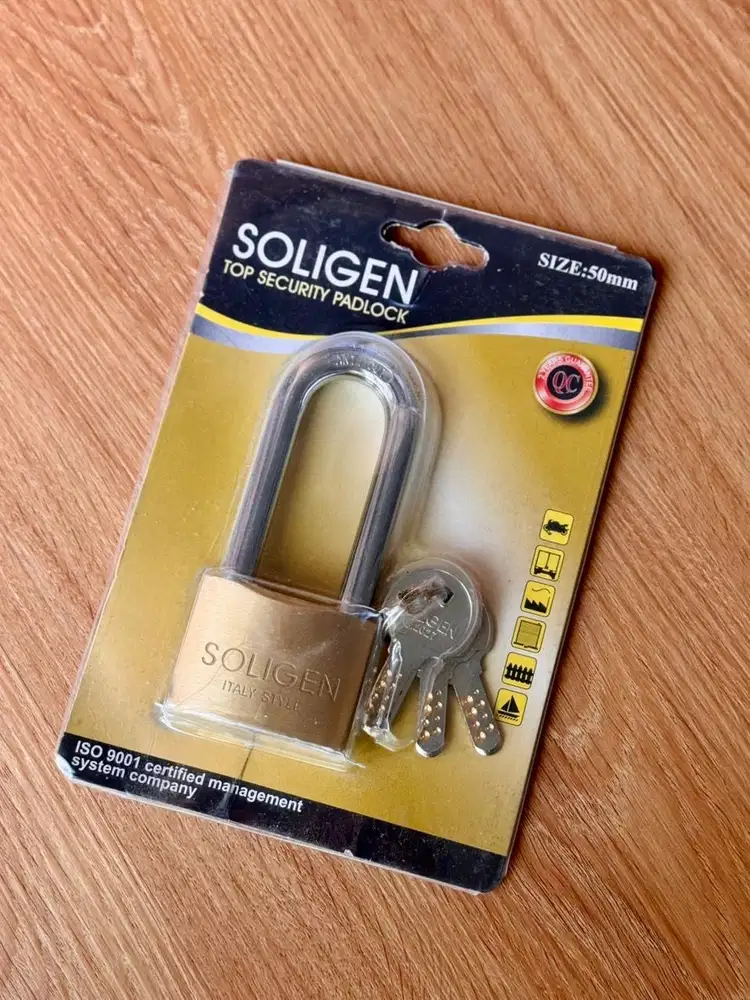 SOLIGEN Gembok Kuningan 50mm Panjang Komputer Key Awet Baja Stainless