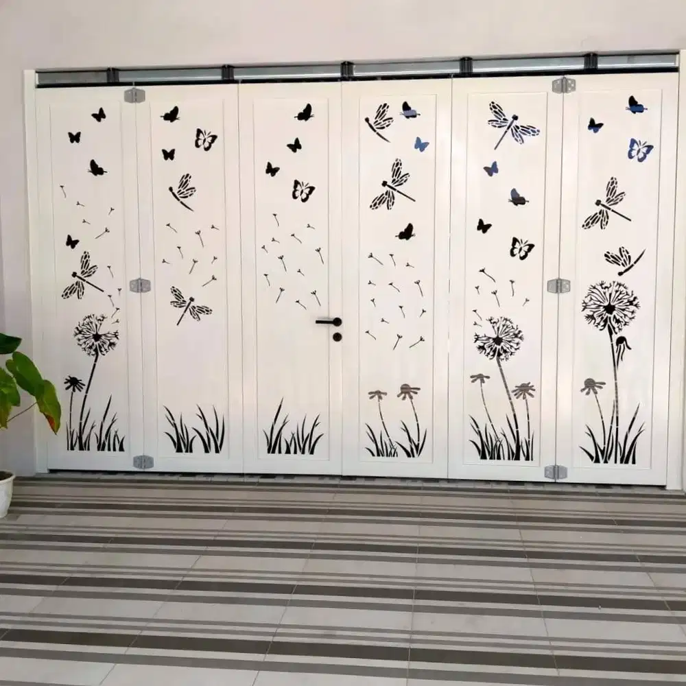 Pintu garasi handerson sliding laser cutting/minimalis