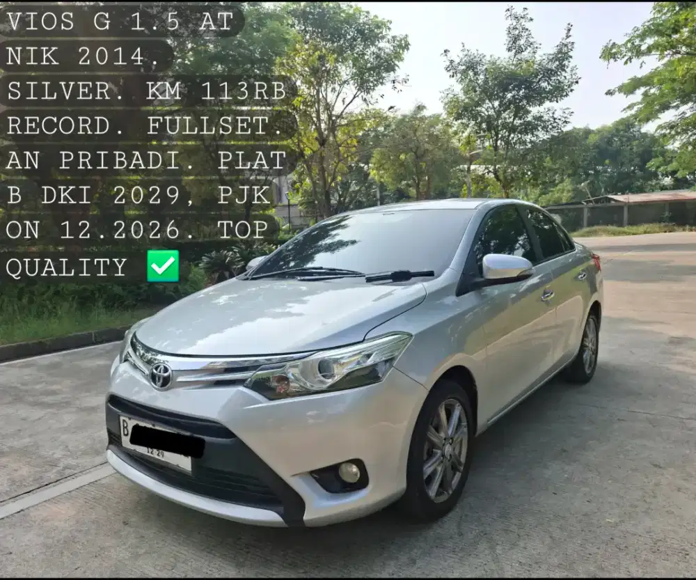 (Harga Cash) Vios G 1.5 AT NIK 2014 Silver.
