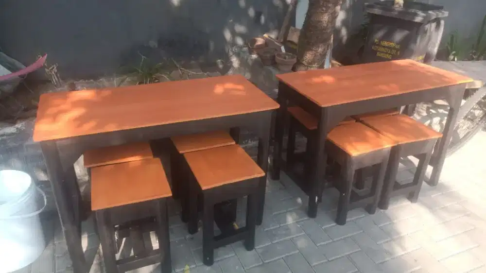 Meja set 100x50x75 kursi 4