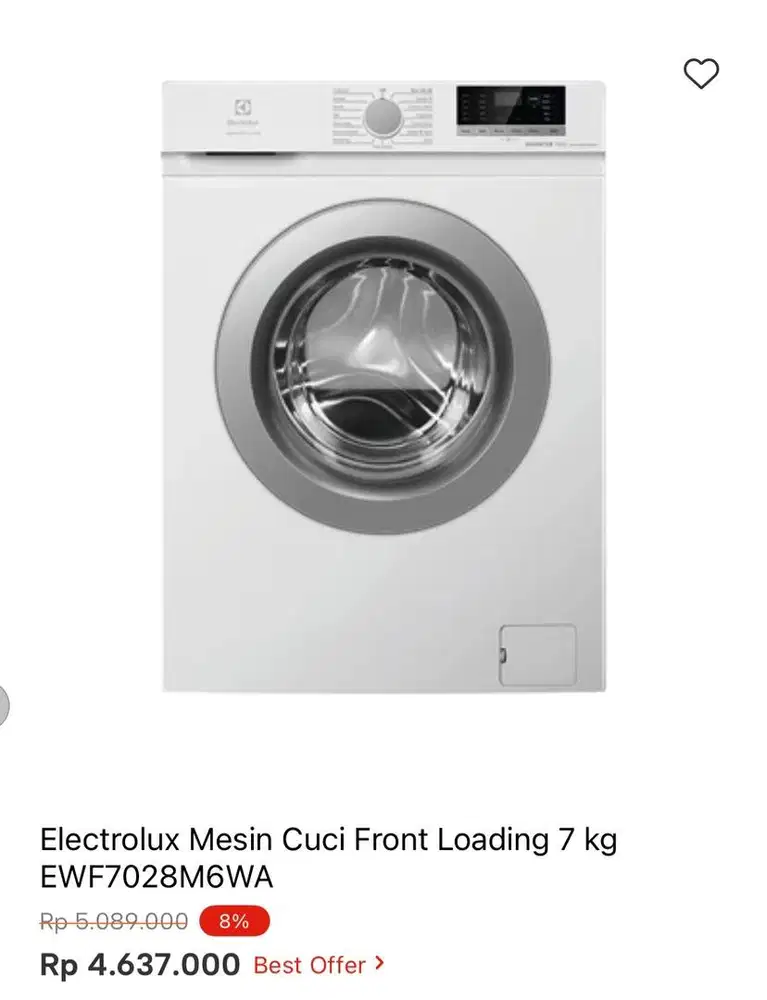 WM FRONT LOAD ELECTROLUX 7kg