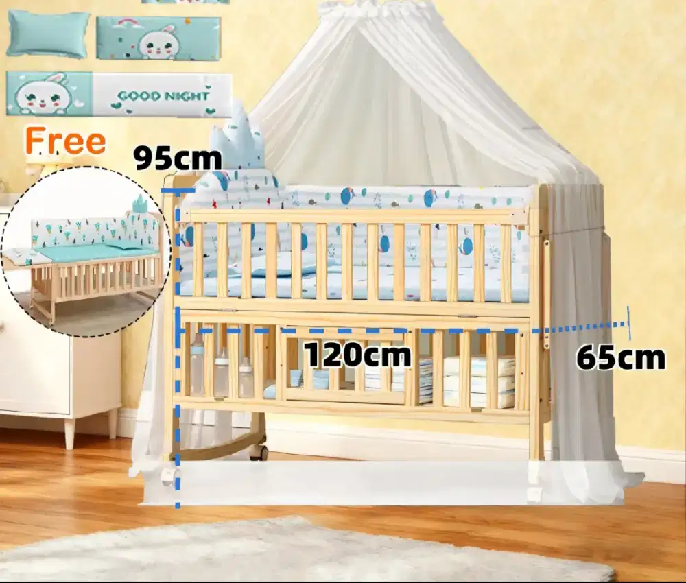 Tempat tidur bayi/anak 6 in 1