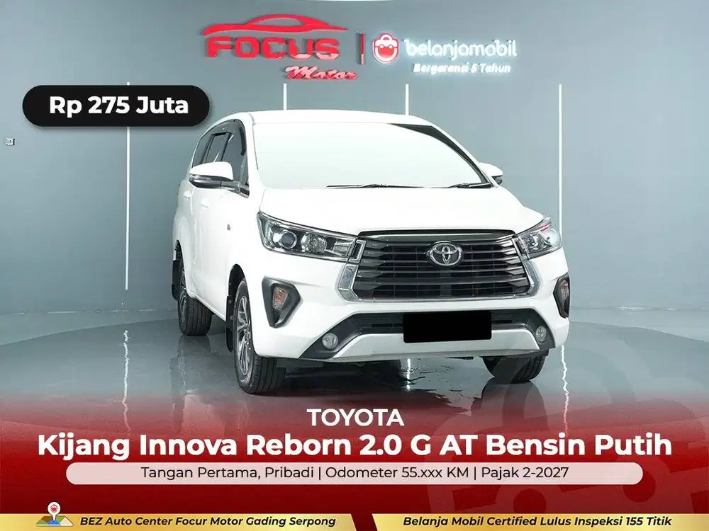 [ GARANSI 5TH ] Toyota Kijang Innova Reborn 2.0 G AT Bensin 2021/2022