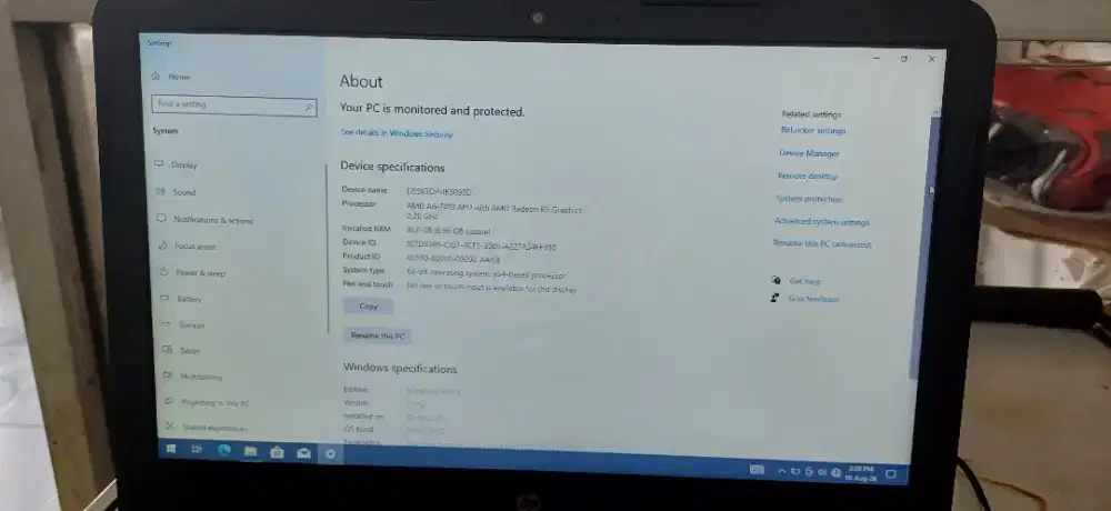 Laptop HP AMD Radeon R5 RAM 16gb