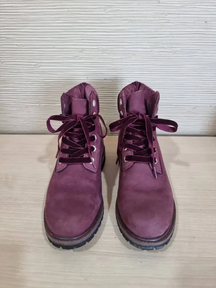 Timberland Boots Wanita Maroon Size 38