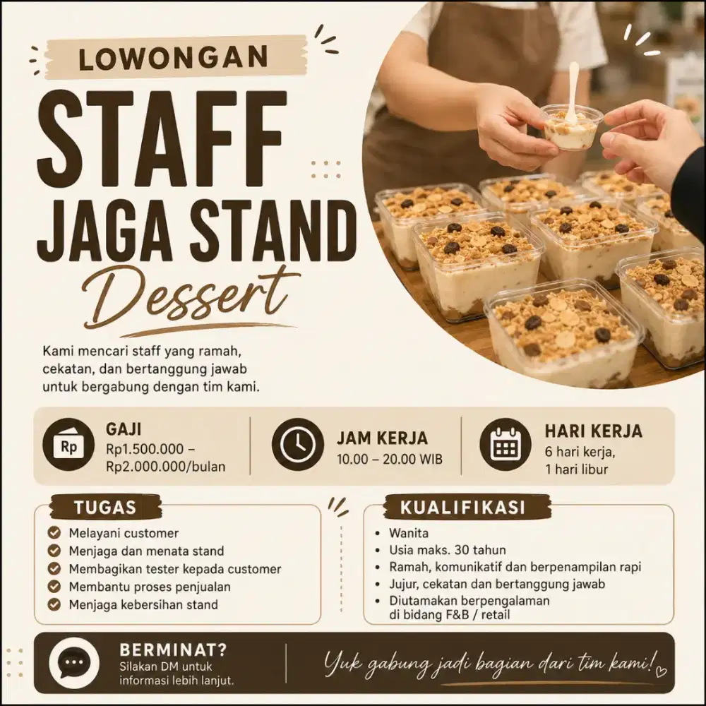 LOWONGA. JAGA STAND BAZAAR
