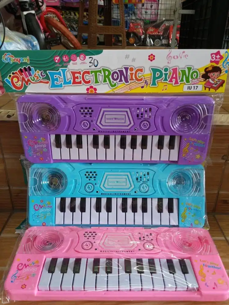 mainan anak piano baterai