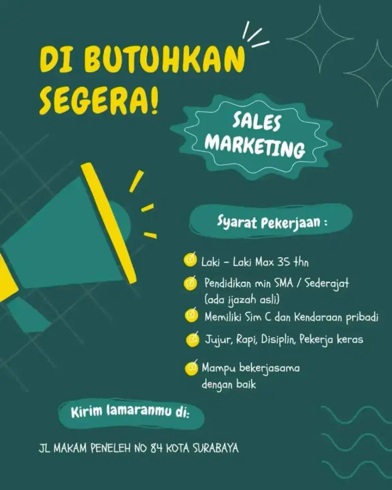Lowongan kerja sales marketing