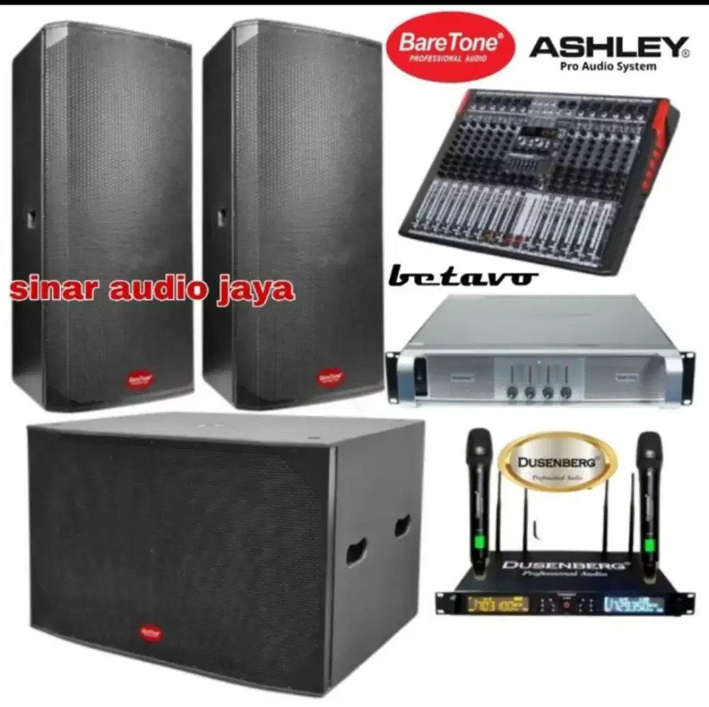 Paket soundsystem Baretone 2 unit 15 inch dobel dan subwoofer 2x18 inc