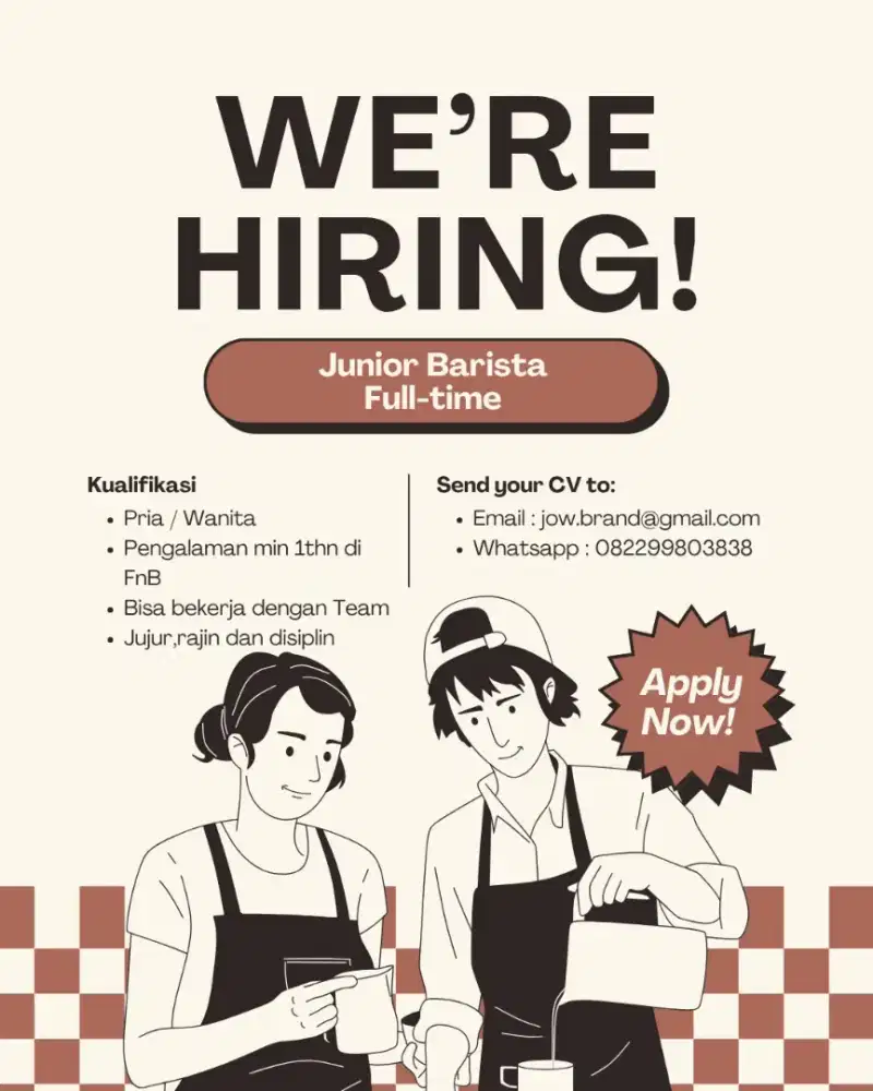Loker Junior Barista Full time