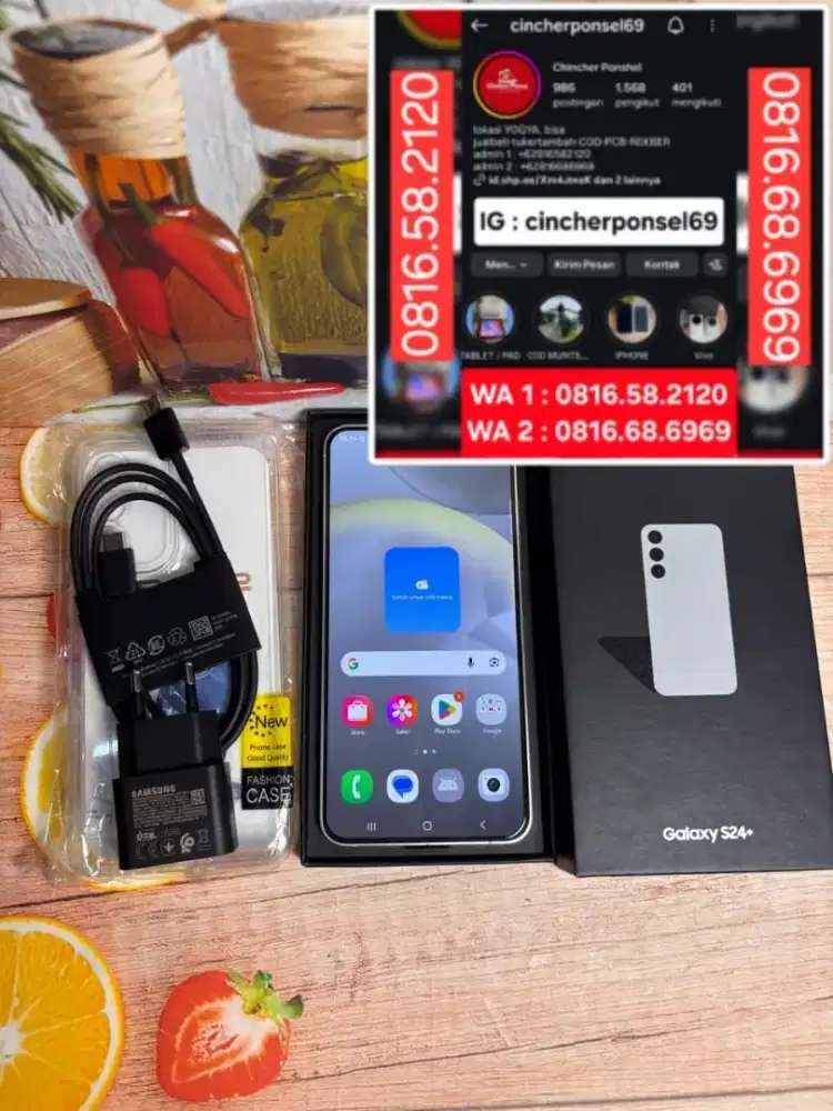 Hp likenew Samsung S24 plus 5g 12/512 grs resmi istimewa free ADAPTOR