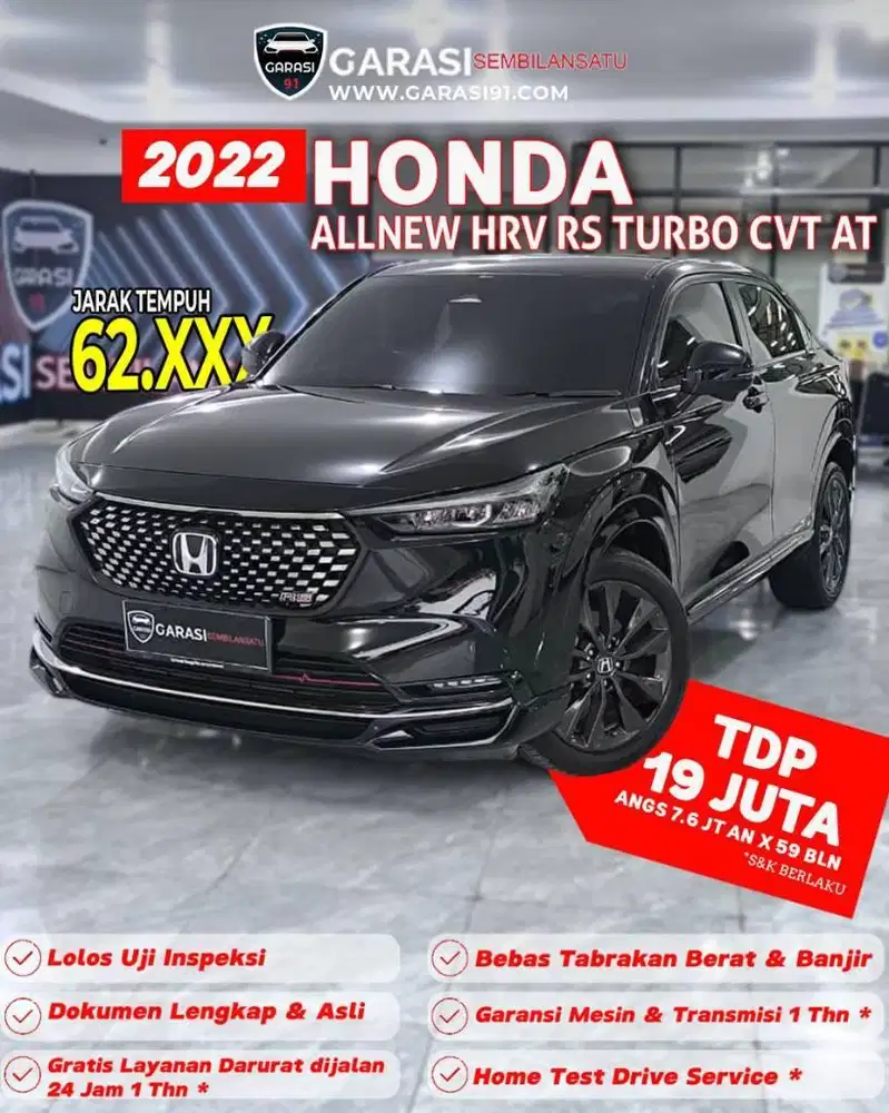 ‼️TDP 19 JT Honda New HRV RS turbo Cvt AT Tahun 2022