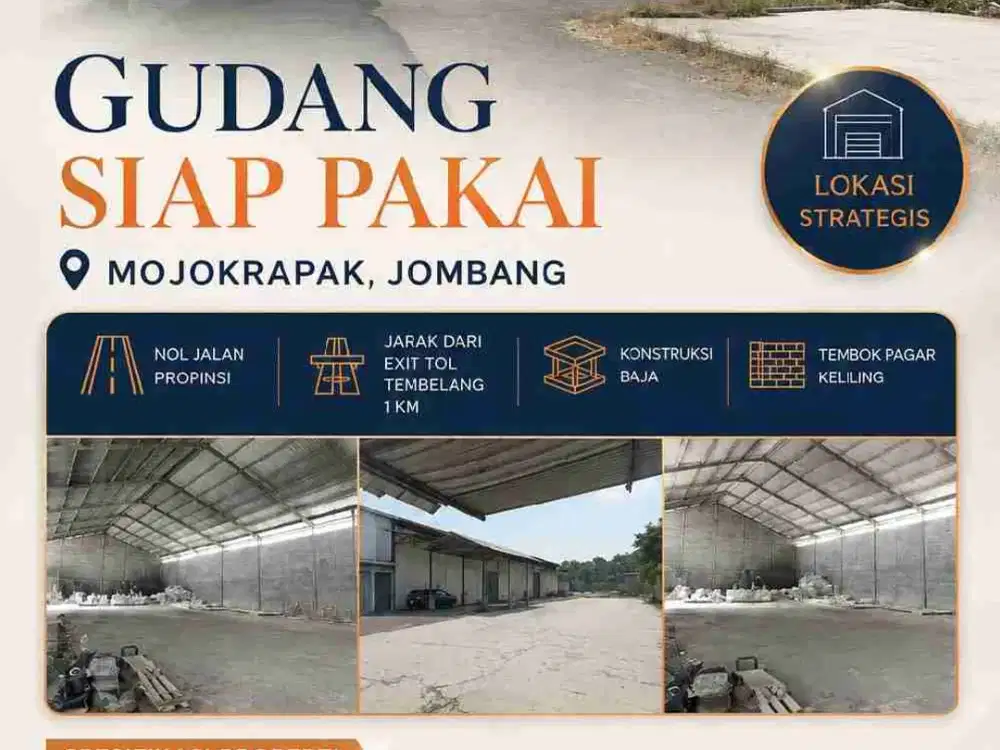 GUDANG + KANTOR SIAP PAKAI 0 Jalan Raya Mojokrapak, Jombang