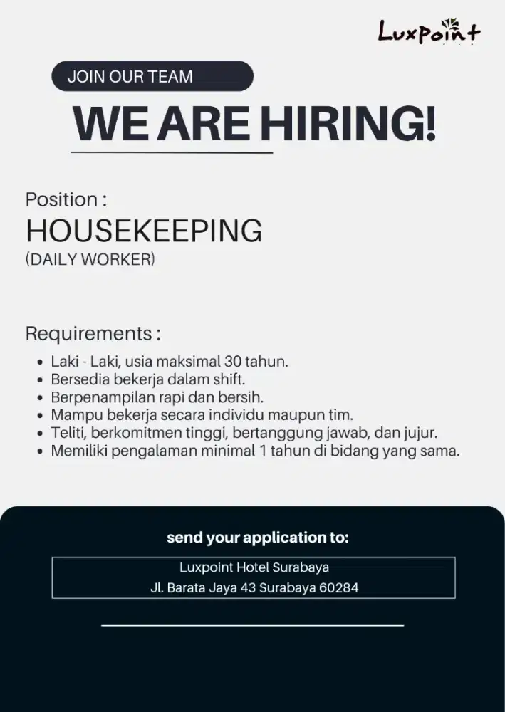 LOKER HOUSEKEEPING DW