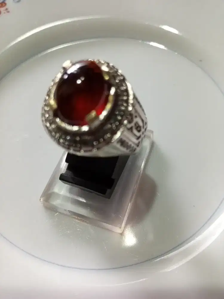 Cincin batu natural red garnet