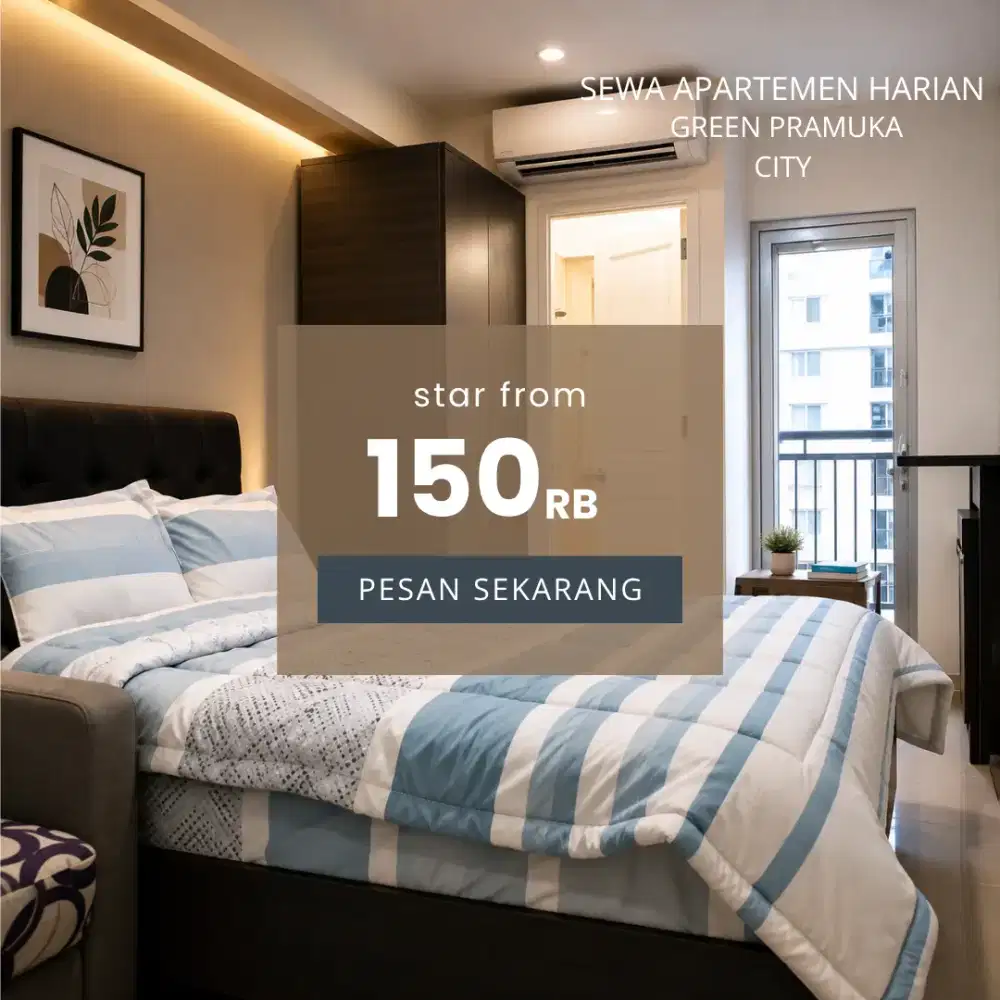 Sewa apartemen harian/transit green Pramuka city Jakarta pusat