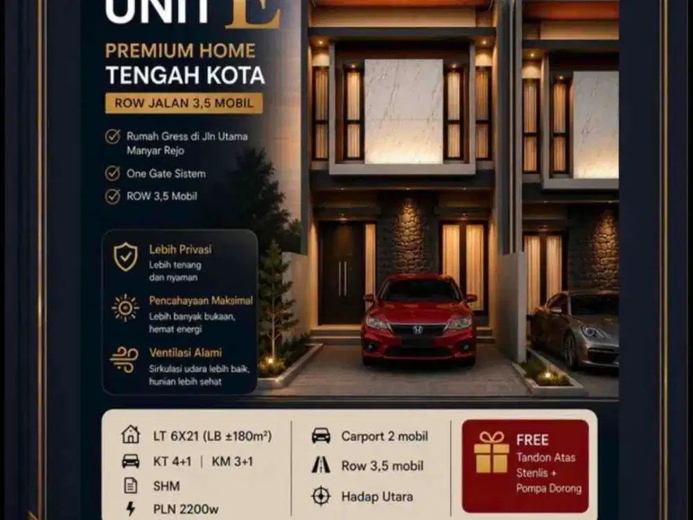 Dijual Rumah Manyar! 2 LT! Baru Gress!