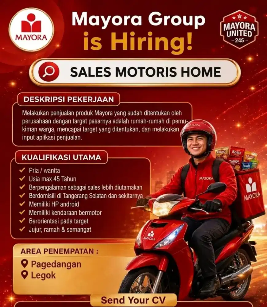 LOWONGAN PEKERJAAN DI PT. MAYORA UNITED HOME
