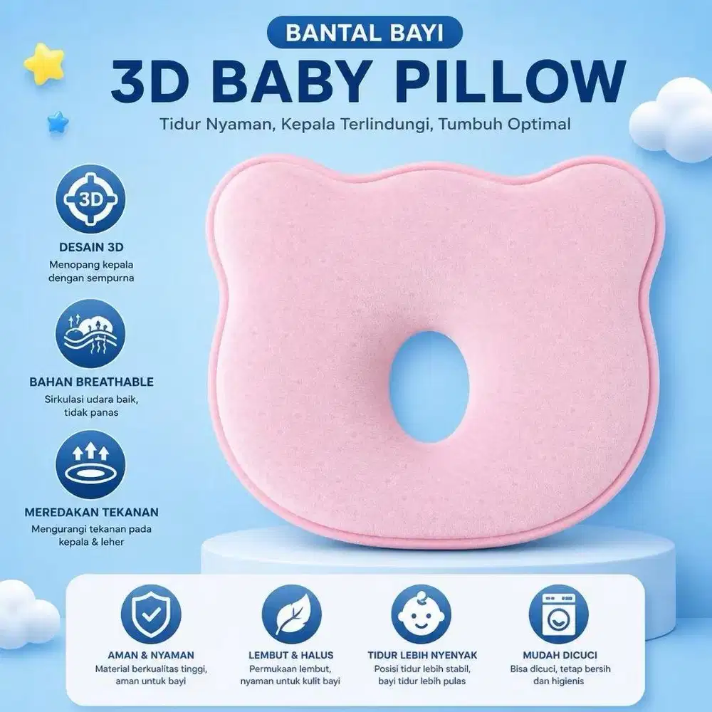 Bantal Kepala Bayi Anti Peang Premium Baby Memory Foam Quality