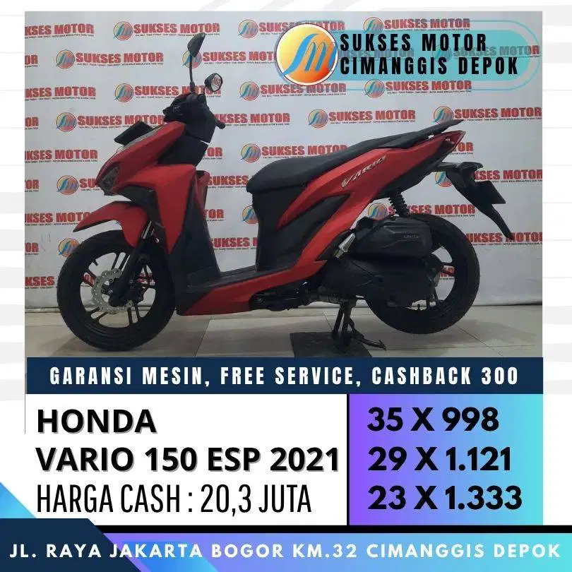 HONDA VARIO 150 ESP 2021 MULUS UNIT RAWATAN CASH KREDIT DP HANYA 500