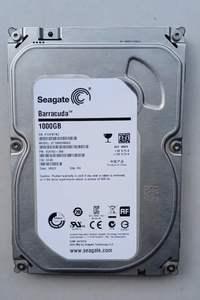 Jual Hdd Seagate Barracuda 1 tb bekas pc