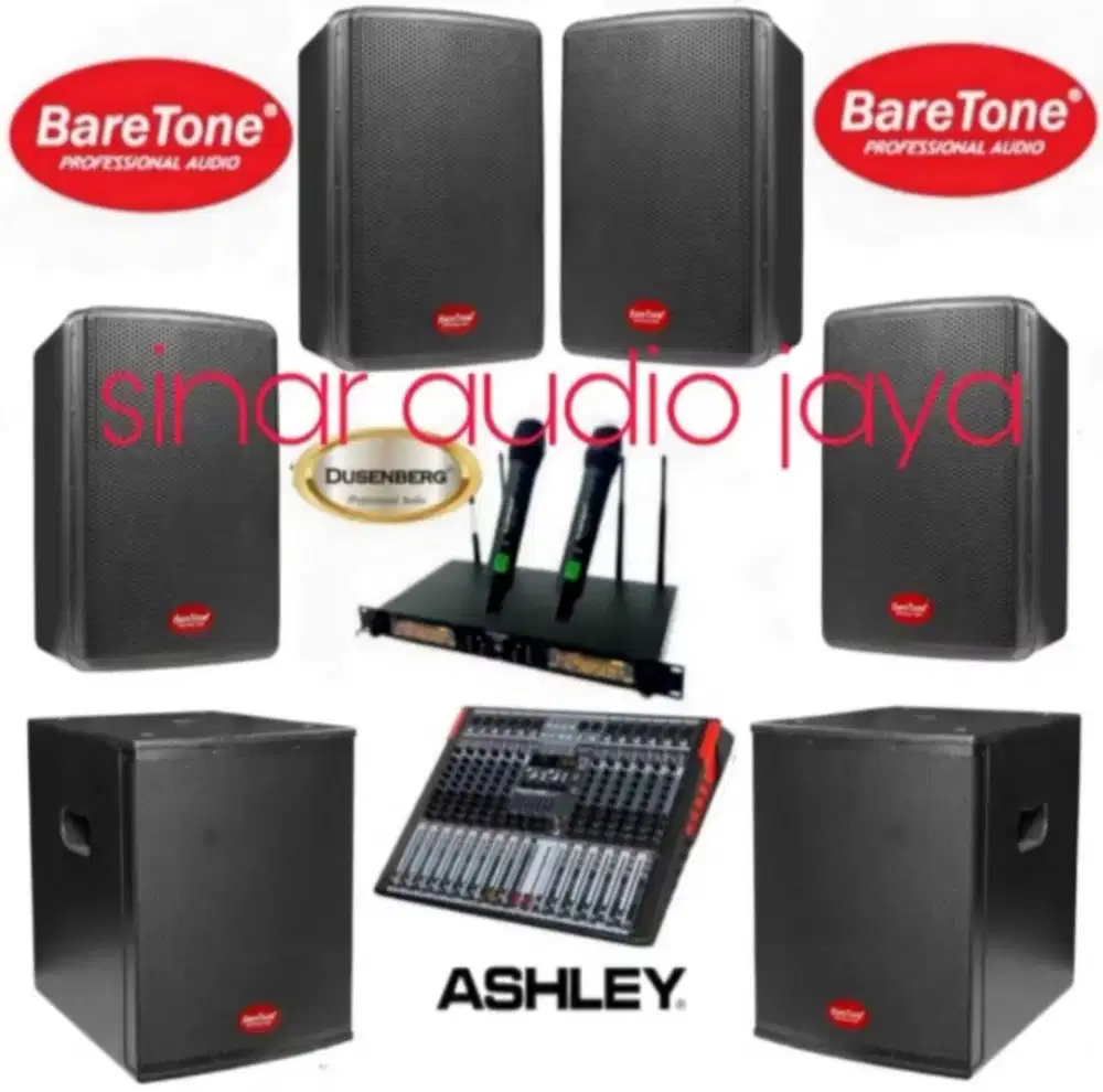 Paket soundsystem Baretone 4 unit speaker 10 inch 2 unit subwoofer 15