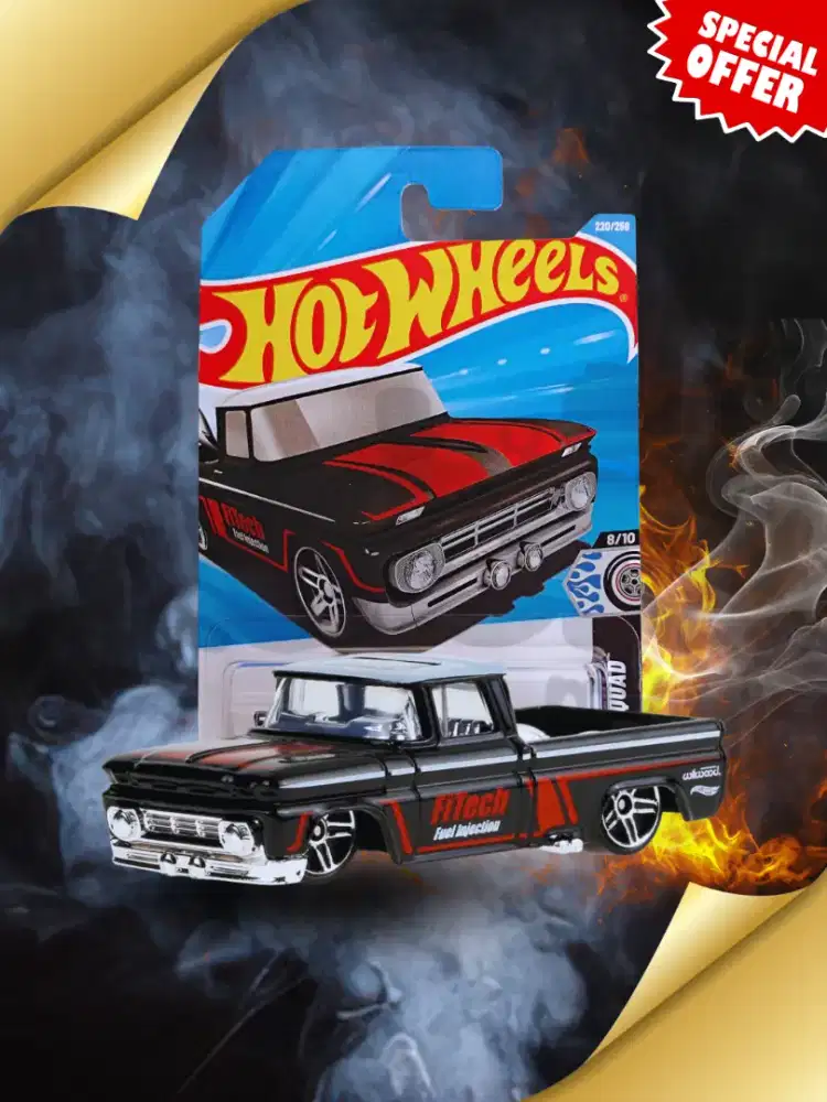 Hot Wheels custom 62 Chevy Pickup Rod Squad Hitam 2026 Diecast Mainan