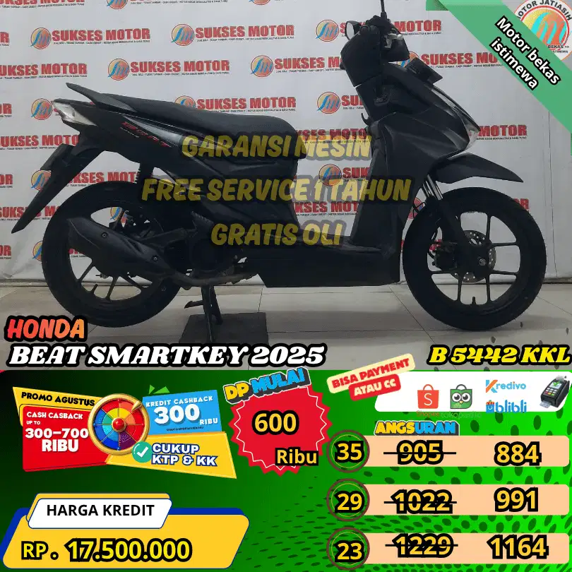 BEAT DELUXE SMARTKEY 2025 BISA PAYMENTCC&SPYLATERKREDIVO(SUKSESMOTOR)