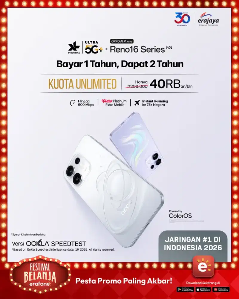 OPPO Reno16 5G – Promo Erafone