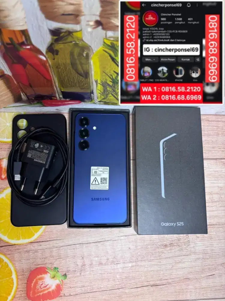 Hp likeNEW SAMSUNG S25 5g 12/256 istimewa grns maret 2027 free adaptor