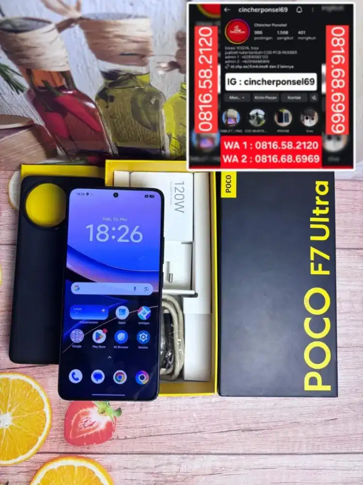 Jual hp likenew Poco F7 ultra 5g 16/512 istimewa garansi APRIL 2027