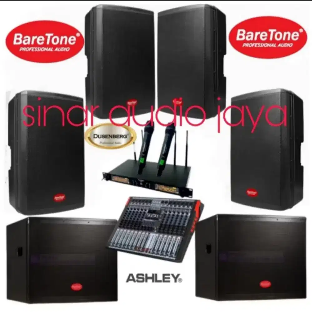 Paket soundsystem speaker Baretone 15 4 unit 800 Watt & subwoofer 18