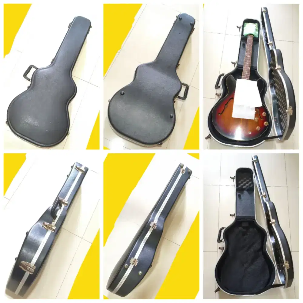 HARD CASE GITAR SEMI HOLLOW BODY FIBER ABS HARD SHELL AKUSTIK ELEKTRIK