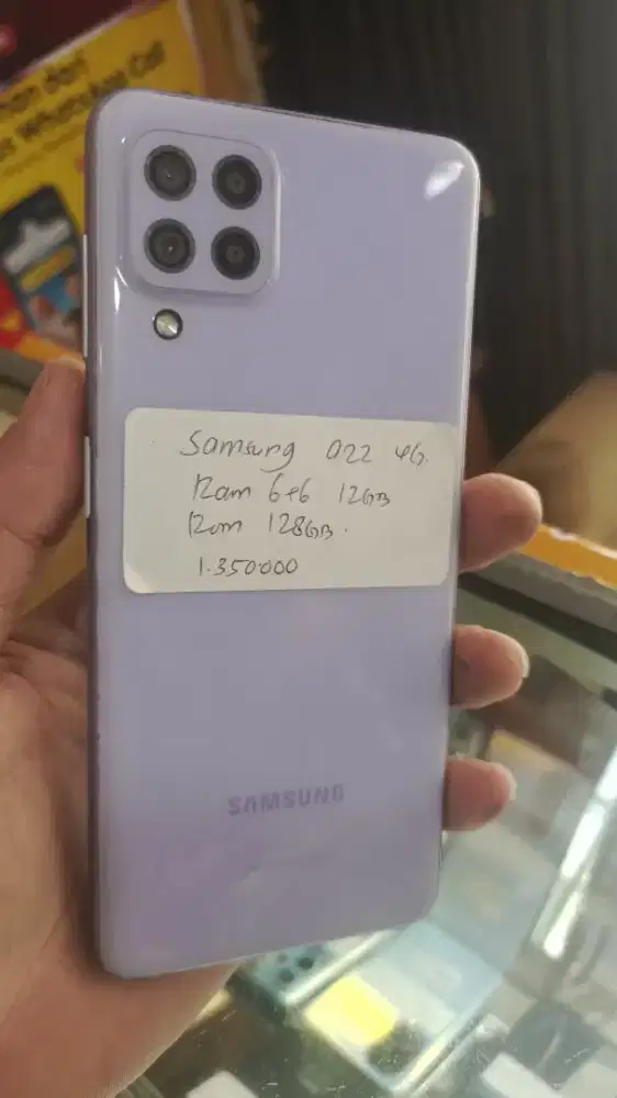 Hp samsung a22 4g ram 6+6 12gb rom 128gb second