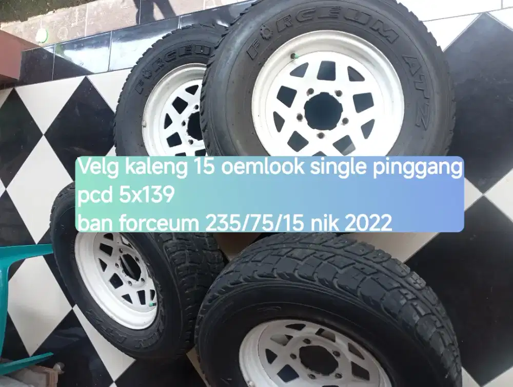 Velg 15 kaleng single pinggang taft dan ban forceum 235/75/15 nik 2022