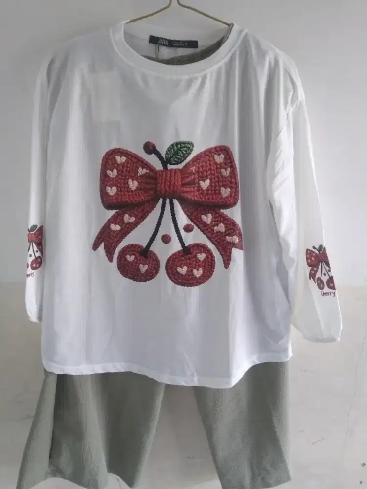 Setelan celana kulot baju cery