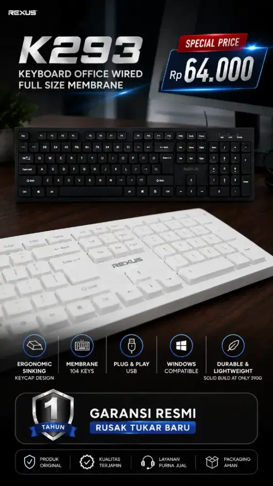 Keyboard office wired rexus K293