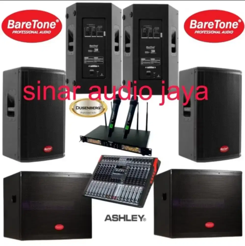 Paket soundsystem Baretone max15rp 4 unit & subwoofer Baretone 18 inch
